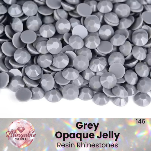 Grey Opaque Jelly - Resin Flatback Rhinestone *Discontinued • Limited Qty*