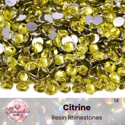 Citrine - Resin Flatback Rhinestone