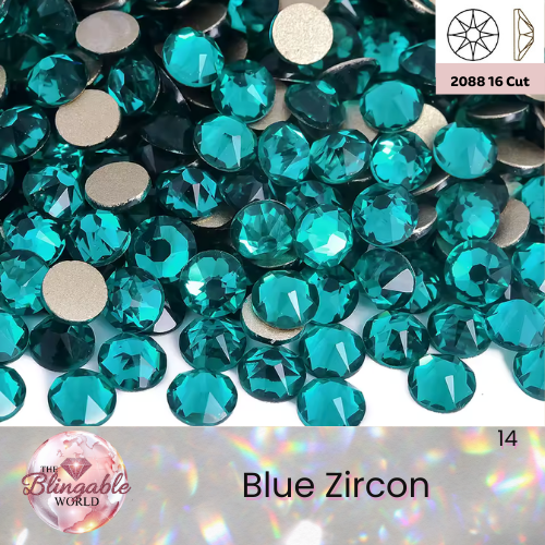 Blue Zircon - 2088 Glass Flatback Rhinestone