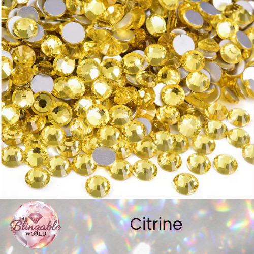 Citrine - Glass Flatback Rhinestone