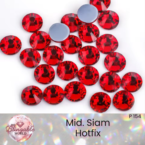 Mid. Siam - Hotfix Glass Flatback Rhinestone