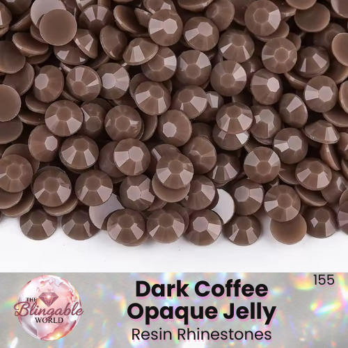Dark Coffee Opaque Jelly - Resin Flatback Rhinestone *Discontinued • Limited Qty*