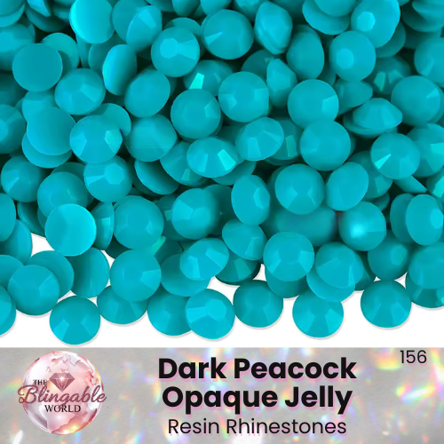 Dark Peacock Opaque Jelly - Resin Flatback Rhinestone *Discontinued • Limited Qty*