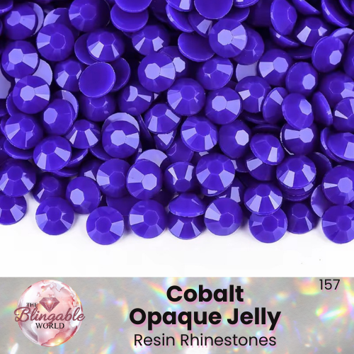 Cobalt Opaque Jelly - Resin Flatback Rhinestone *Discontinued • Limited Qty*