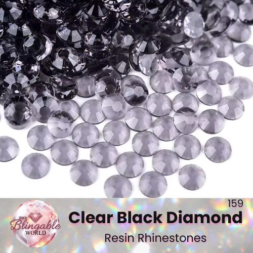 Clear Black Diamond - Resin Flatback Rhinestone