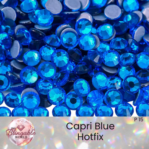 Capri Blue - Hotfix Glass Flatback Rhinestone