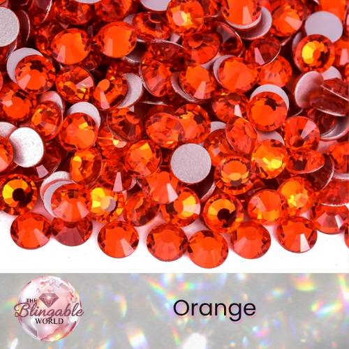 Orange - Glass Flatback Rhinestone