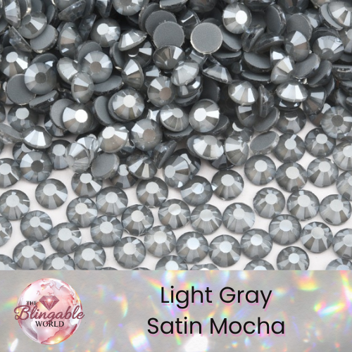 Light Gray Satin Mocha - Glass Flatback Rhinestone