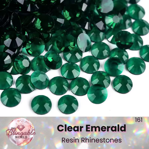 Clear Emerald - Resin Flatback Rhinestone