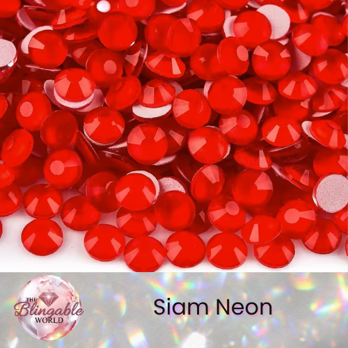 Siam Neon - Glass Flatback Rhinestone