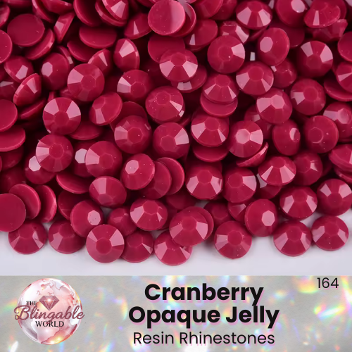 Cranberry Opaque Jelly - Resin Flatback Rhinestone *Discontinued • Limited Qty*