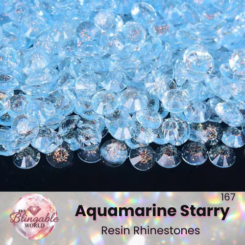 Aquamarine Starry - Resin Flatback Rhinestone