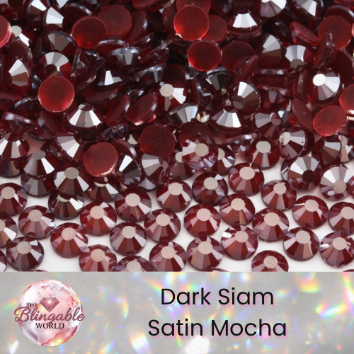 Dark Siam Satin Mocha - Glass Flatback Rhinestone