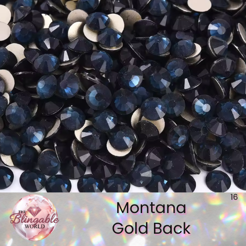 Montana - Gold Back Glass Flatback Rhinestone
