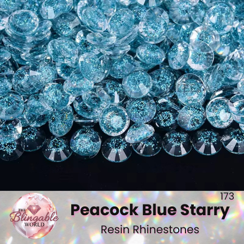 Peacock Blue Starry - Resin Flatback Rhinestone