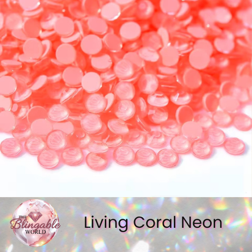Living Coral Neon - Glass Flatback Rhinestone
