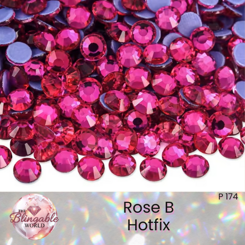 Rose B - Hotfix Glass Flatback Rhinestone