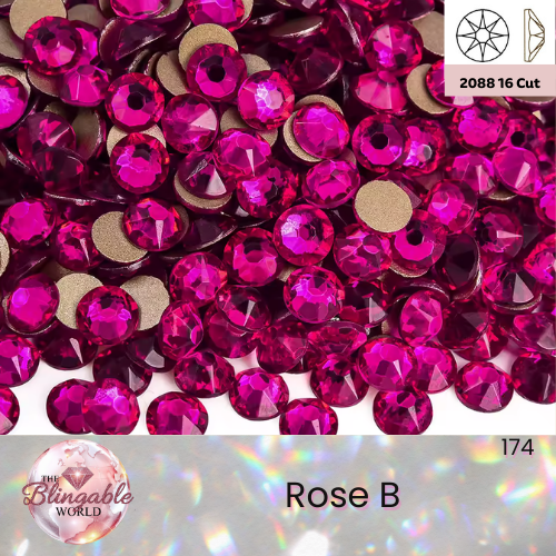Rose B - 2088 Glass Flatback Rhinestone