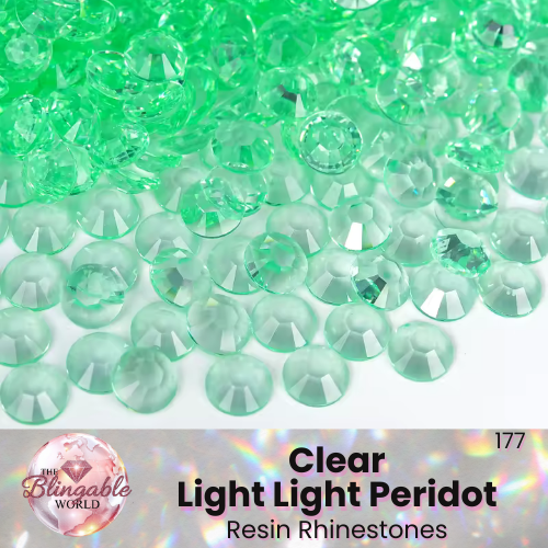 Clear Light Light Peridot - Resin Flatback Rhinestone