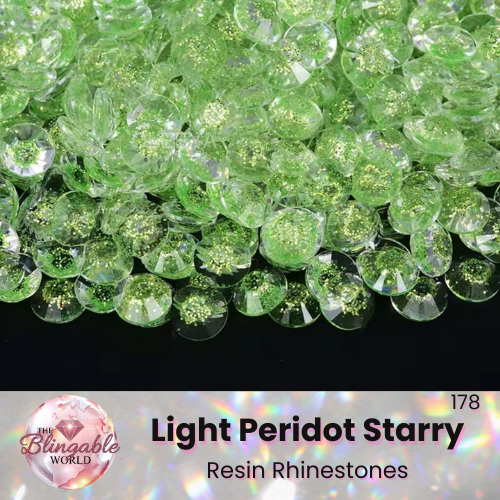 Light Peridot Starry - Resin Flatback Rhinestone