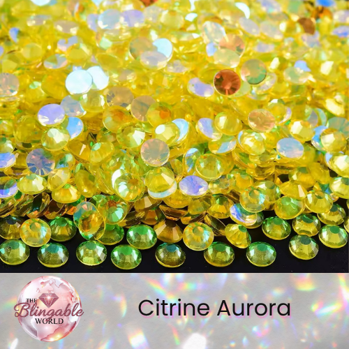 Citrine Aurora - Glass Flatback Rhinestone