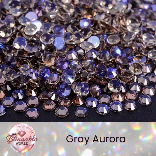 Gray Aurora - Glass Flatback Rhinestone