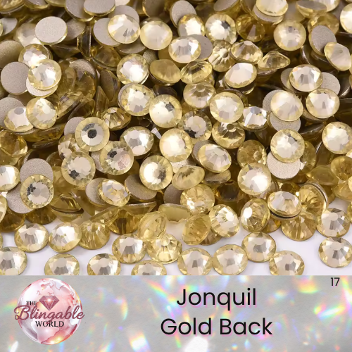 Jonquil - Gold Back Glass Flatback Rhinestone