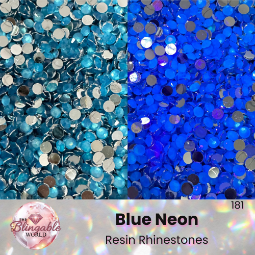 Blue Neon - Resin Flatback Rhinestone