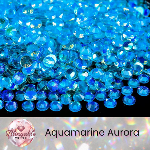 Aquamarine Aurora - Glass Flatback Rhinestone