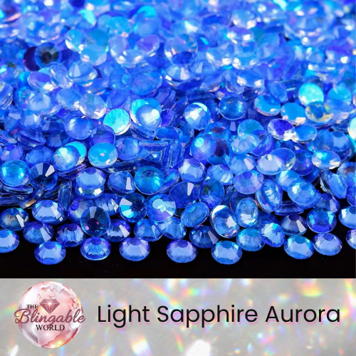 Light Sapphire Aurora - Glass Flatback Rhinestone