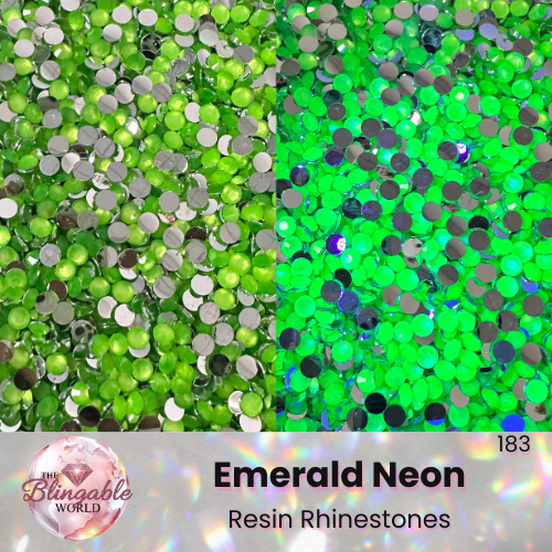 Emerald Neon - Resin Flatback Rhinestone *Discontinued • Limited Qty*
