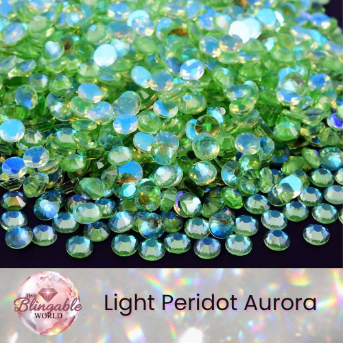 Light Peridot Aurora - Glass Flatback Rhinestone