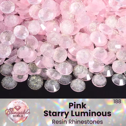 Pink Starry Luminous - Resin Flatback Rhinestone