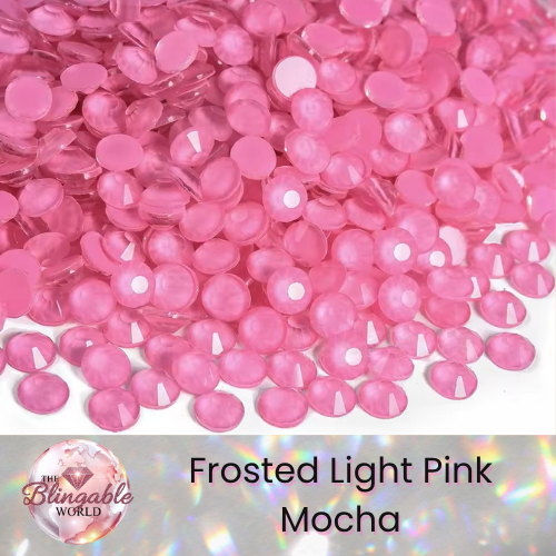Frosted Light Pink Mocha - Glass Flatback Rhinestone