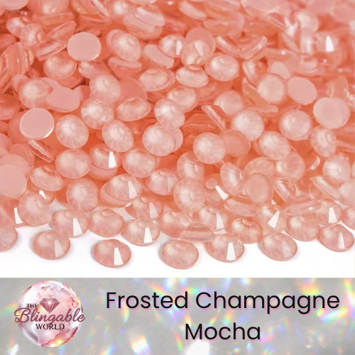 Frosted Champagne Mocha - Glass Flatback Rhinestone