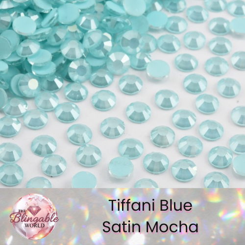 Tiffani Blue Satin Mocha - Glass Flatback Rhinestone