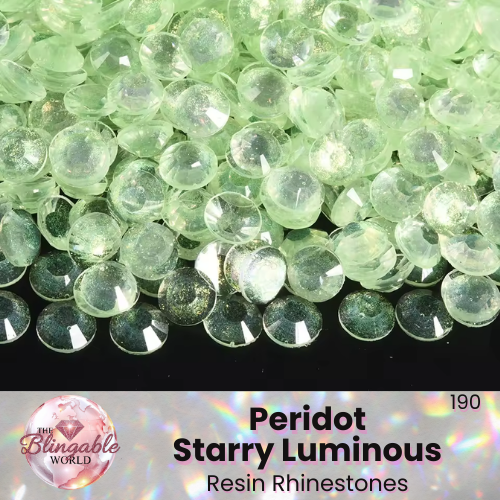 Peridot Starry Luminous - Resin Flatback Rhinestone