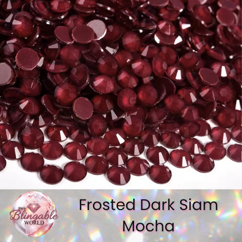 Frosted Dark Siam Mocha - Glass Flatback Rhinestone