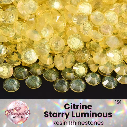 Citrine Starry Luminous - Resin Flatback Rhinestone