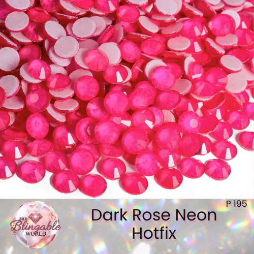 Dark Rose Neon - Hotfix Glass Flatback Rhinestone