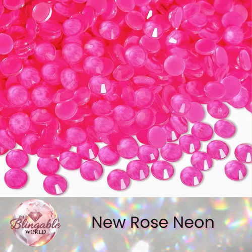 New Rose Neon - Glass Flatback Rhinestone