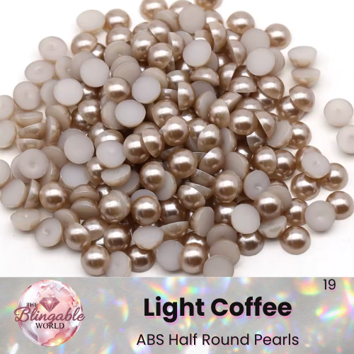 Light Coffee - Half Round Pearls