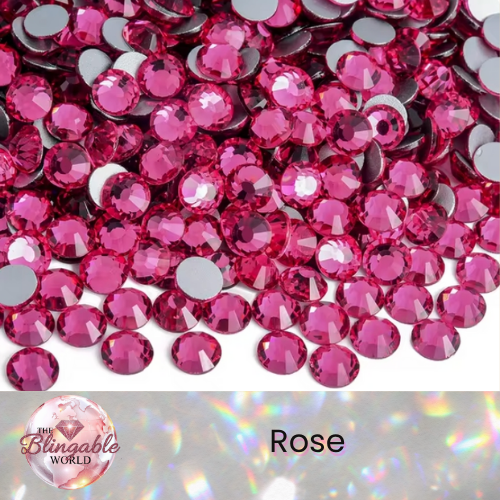 Rose - Glass Flatback Rhinestone