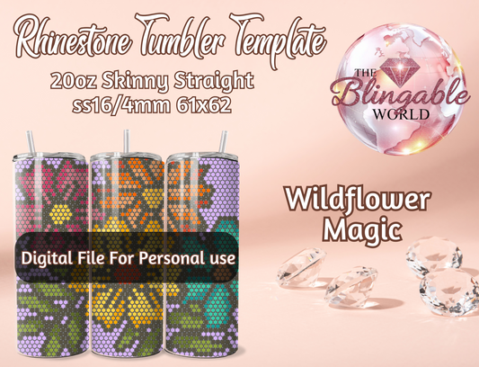 20oz Tumbler Template - Wildflower Magic *Digital File*