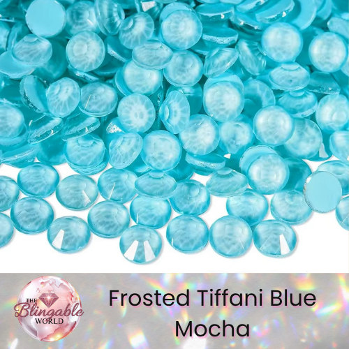 Frosted Tiffani Blue Mocha - Glass Flatback Rhinestone