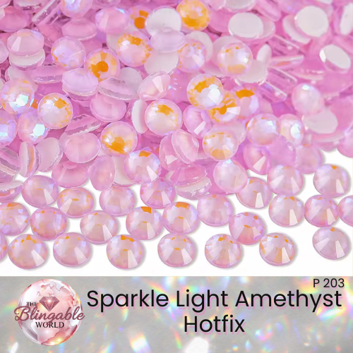 Sparkle Light Amethyst - Hotfix Glass Flatback Rhinestone