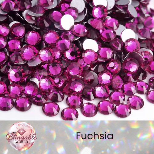 Fuchsia - Glass Flatback Rhinestone