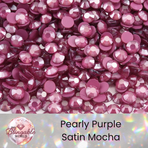 Pearly Purple Satin Mocha - Glass Flatback Rhinestone