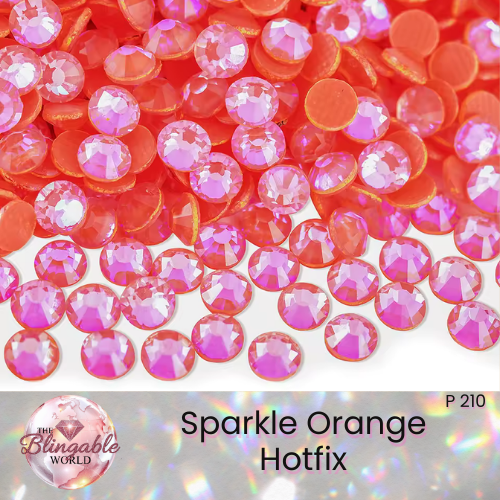 Sparkle Orange - Hotfix Glass Flatback Rhinestone