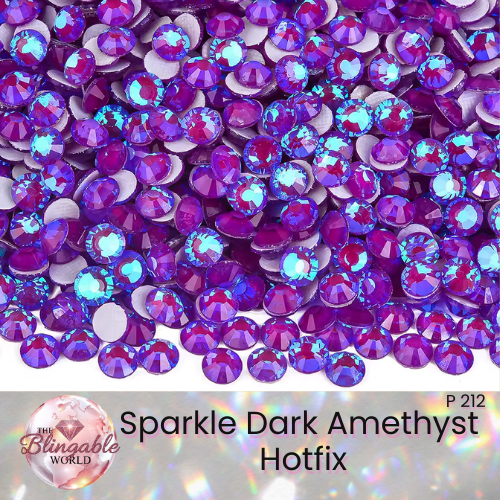 Sparkle Dark Amethyst - Hotfix Glass Flatback Rhinestone